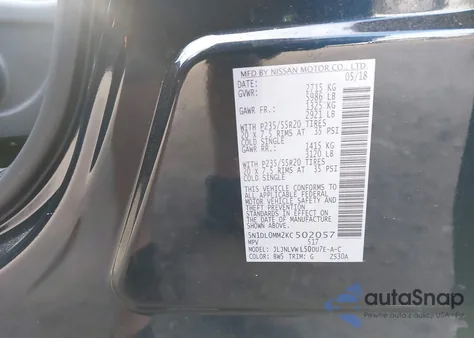 2019 Infiniti Qx60 Luxe из США, поврежденный, VIN 5N1DL0MM2KC502057